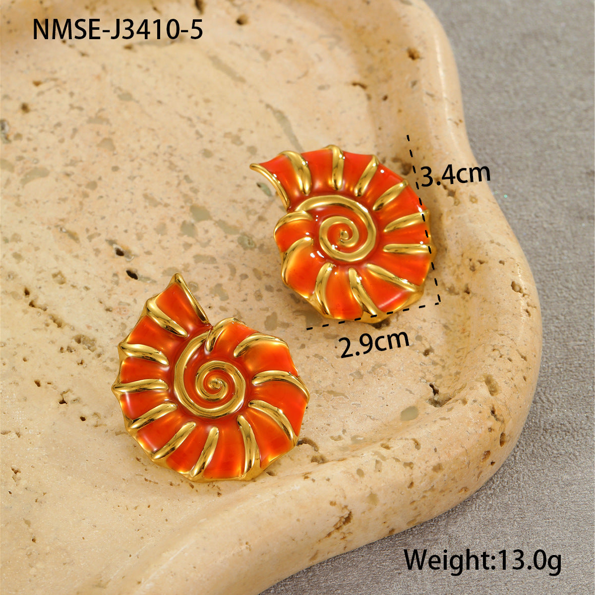 Wholesale Ocean Style Conch Color Oil Drop Stainless Steel Rings