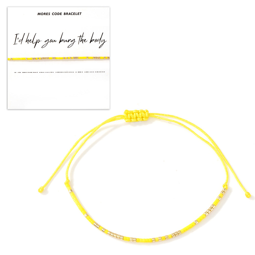 Bracelet fin Bohemian Morse Code en gros