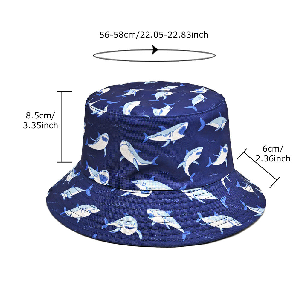 Wholesale  Undersea Animal Shark Pattern Printed Fisherman Hat