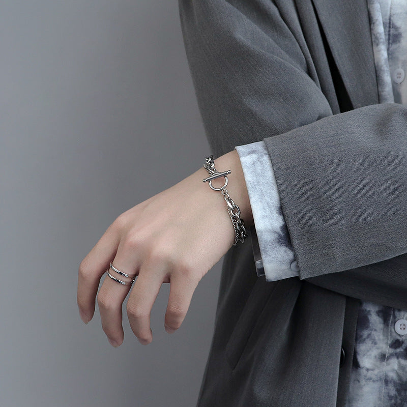 Wholesale Minimalist Stacked Bracelet Titanium Steel Rhombus Design Unisex Jewelry for Resale