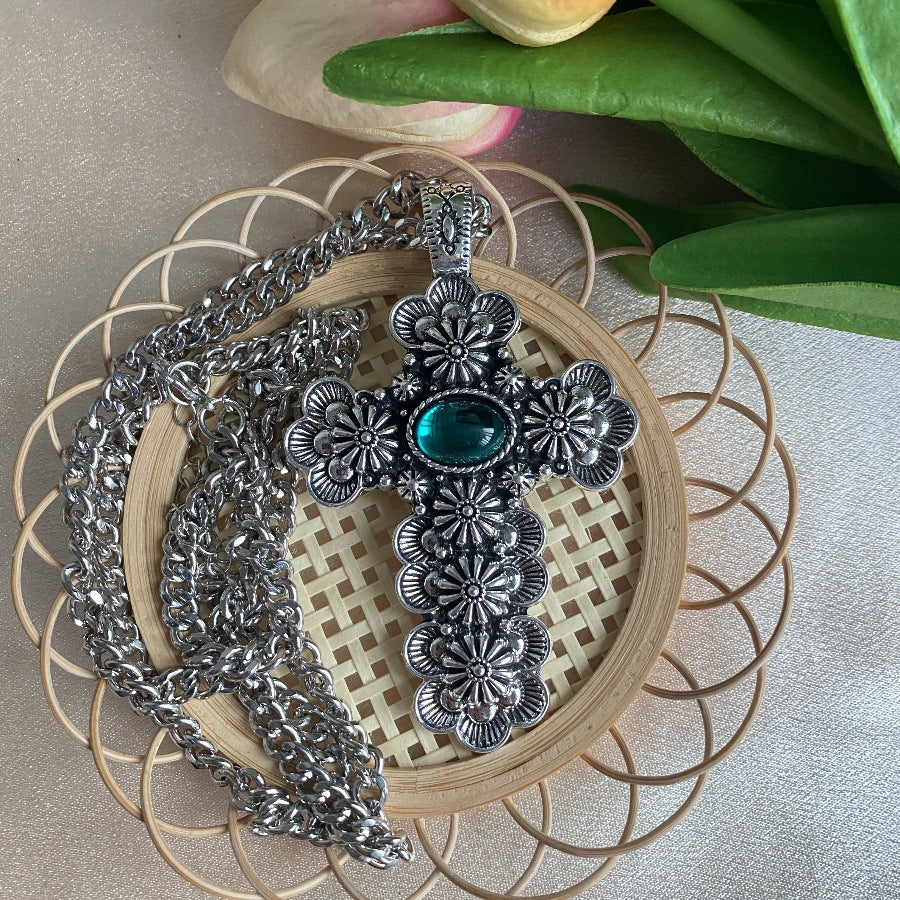 Wholesale  cross encrusted crystal pendant necklace