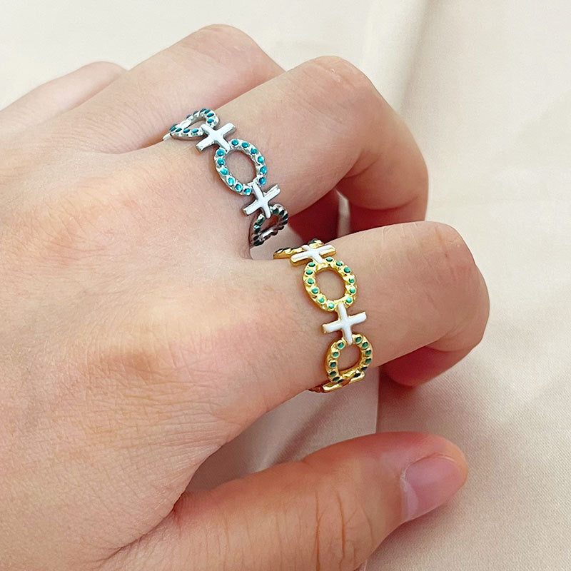Wholesale cross  stainless steel open adjustable  ring