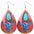 Wholesale Western Denim style Aztec wind drop-shaped leather earrings