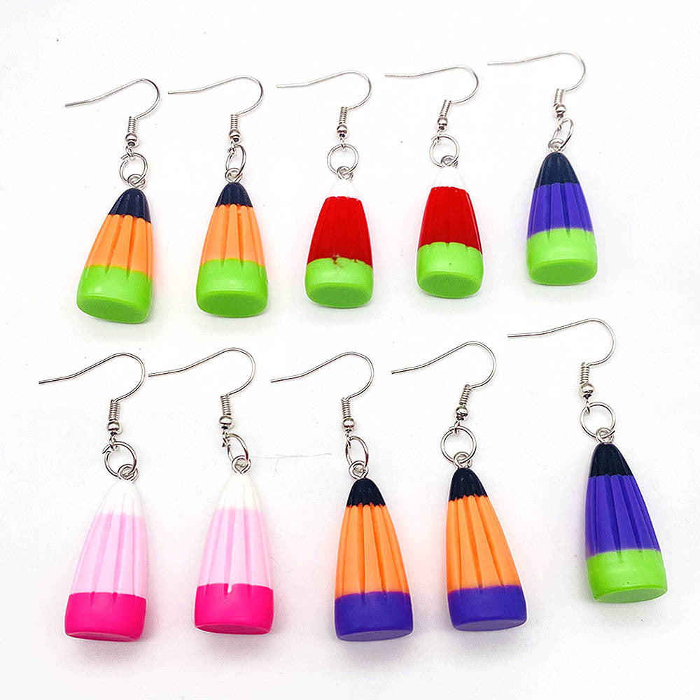 Wholesale Thanksgiving  Colorful Three-Dimensional Corn Candy Pendant Earrings