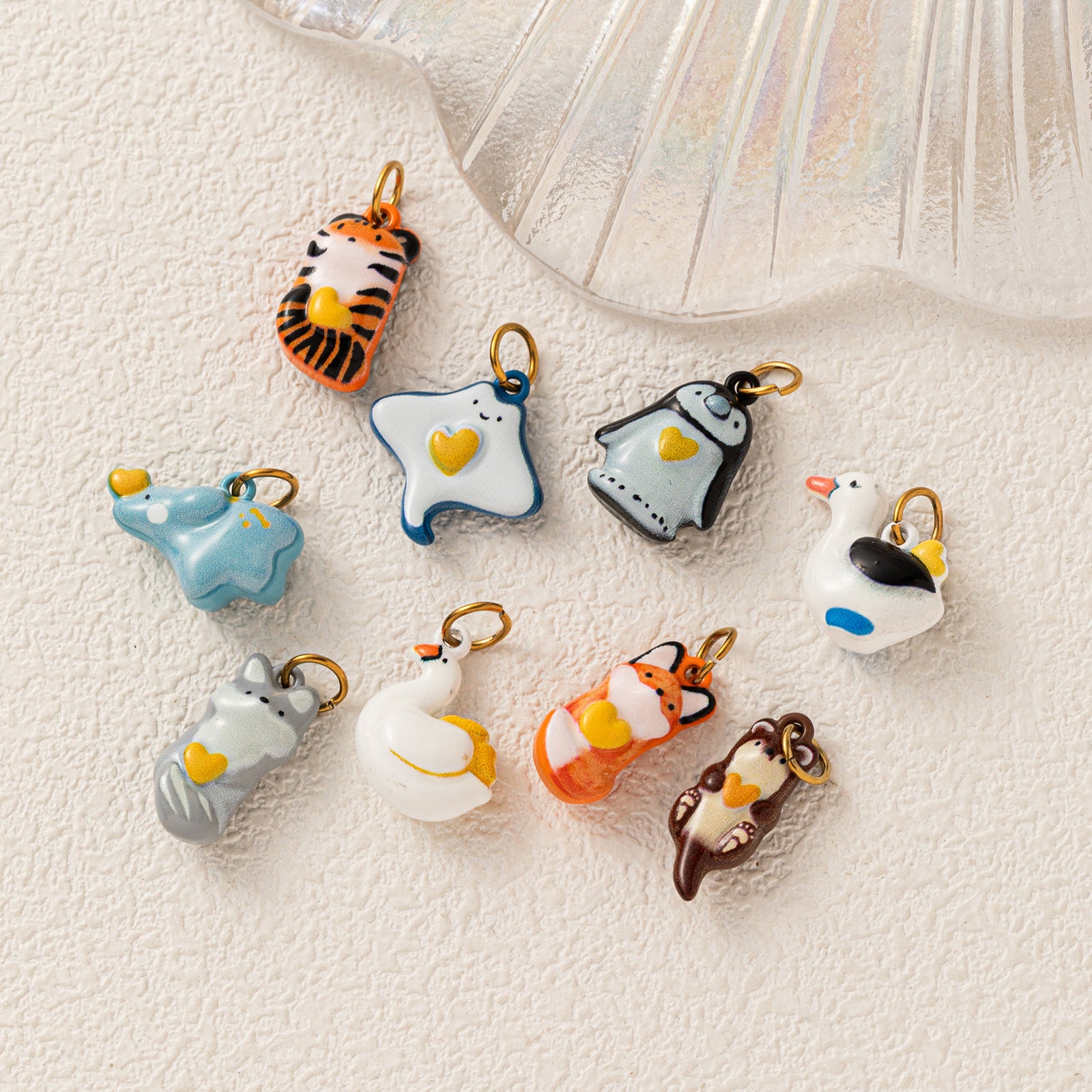 Wholesale Stainless Steel 3D Colored Animal Pendant Penguin Tiger Fox Swan Charm Trendy Jewelry Accessory For Gift Or Boutique Resale