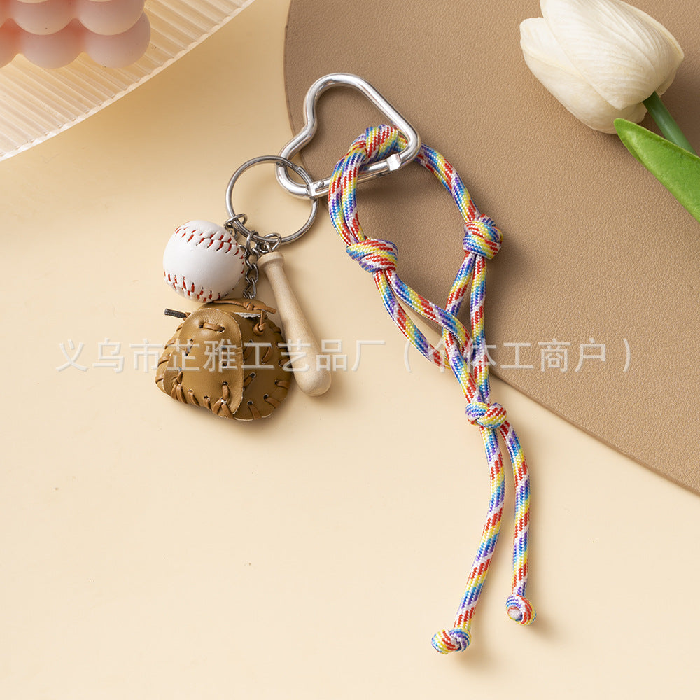 Wholesale Alloy Color Rope Baseball Set Creative Mini Pendant Keychain Shoulder Bag ACC-KC-ZhiYa068