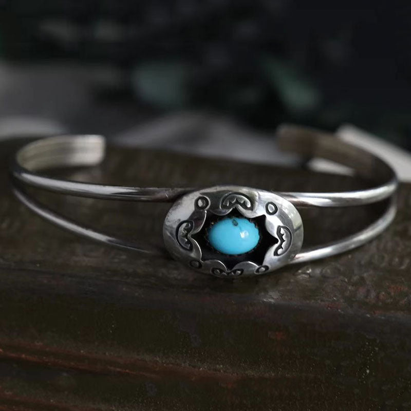 Wholesale Bohemian Turquoise Open Cuff Bracelet Retro Ethnic Style Fashion Accessory Gift