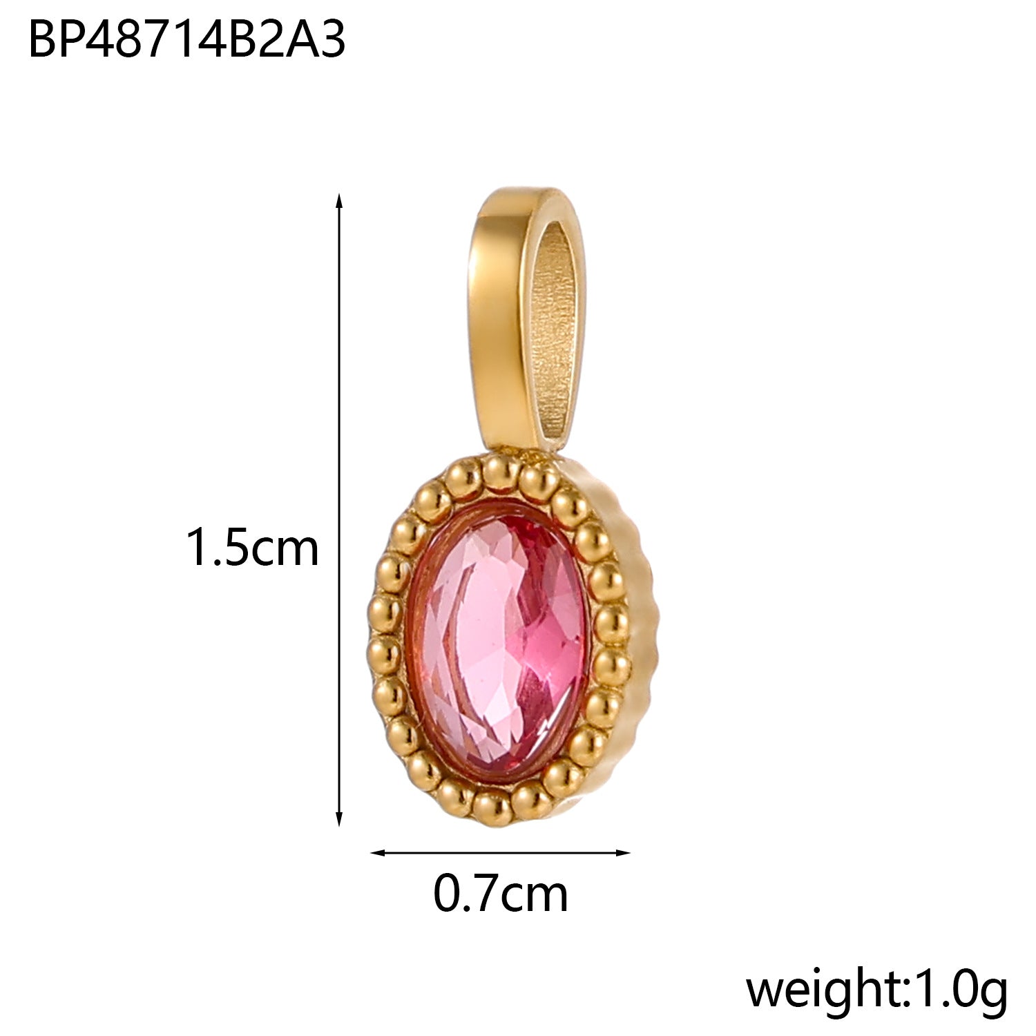 Wholesale stainless steel heart-shaped zircon pendant