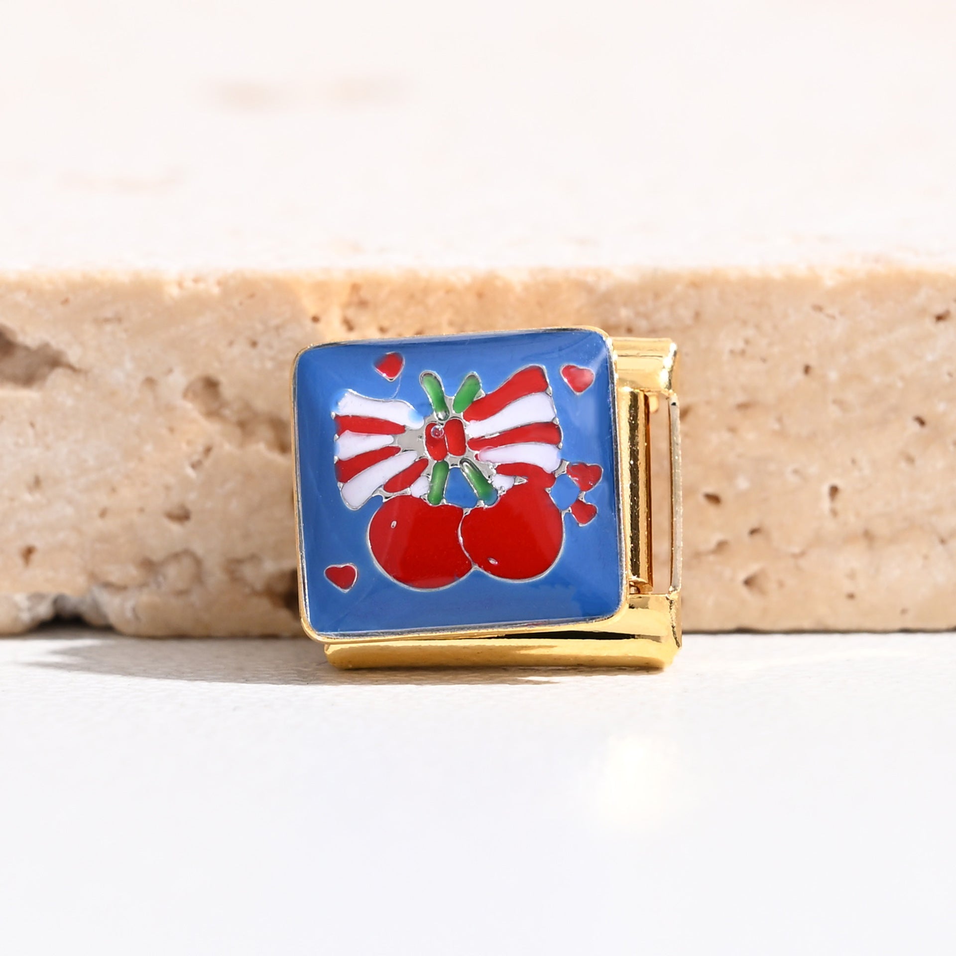 Wholesale  Italian Charm Bracelet 9mm DIY gold fruit series Creative Stainless Steel Composable Bracelet