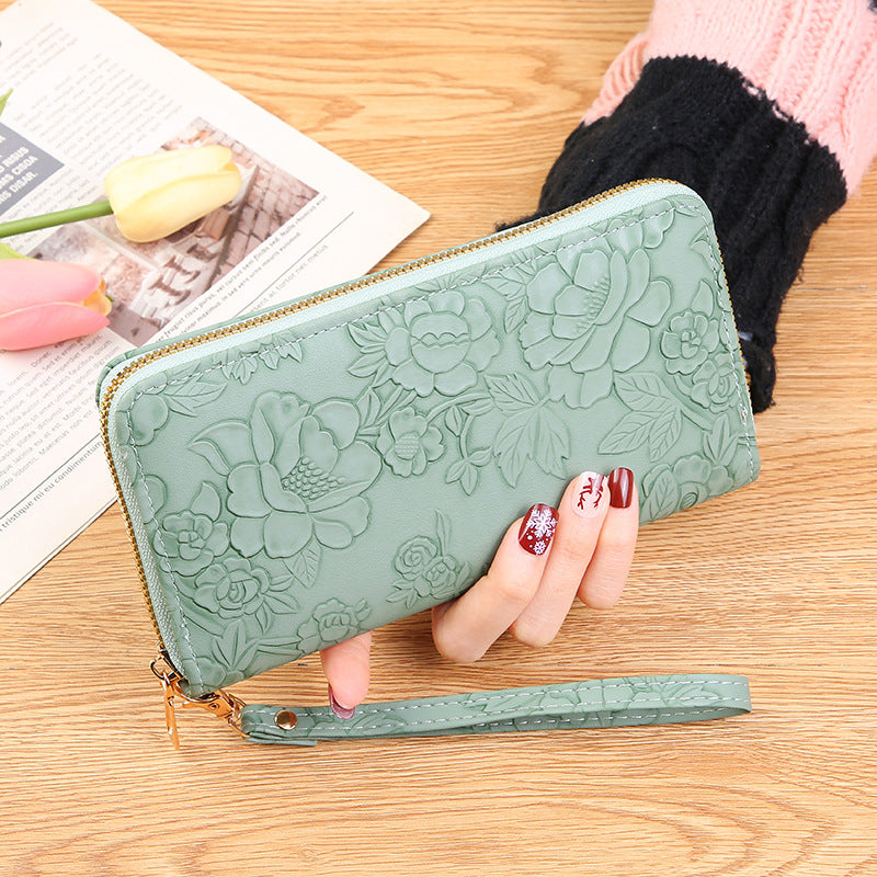 Wholesale long zipper clutch large mobile phone bag wallet