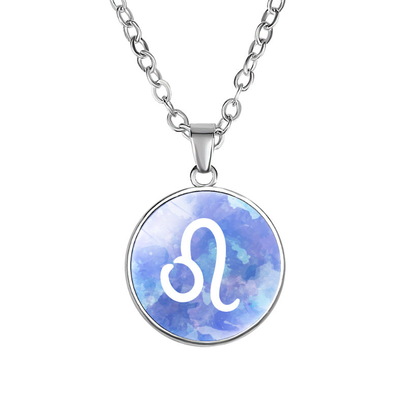 Wholesale Twelve constellation simple alloy pendant necklace