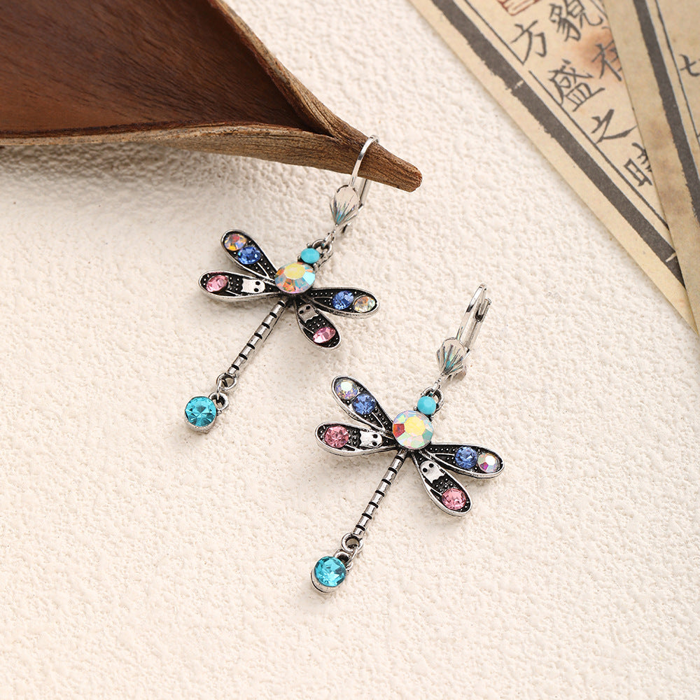 Wholesale Colorful dragonfly stud earrings