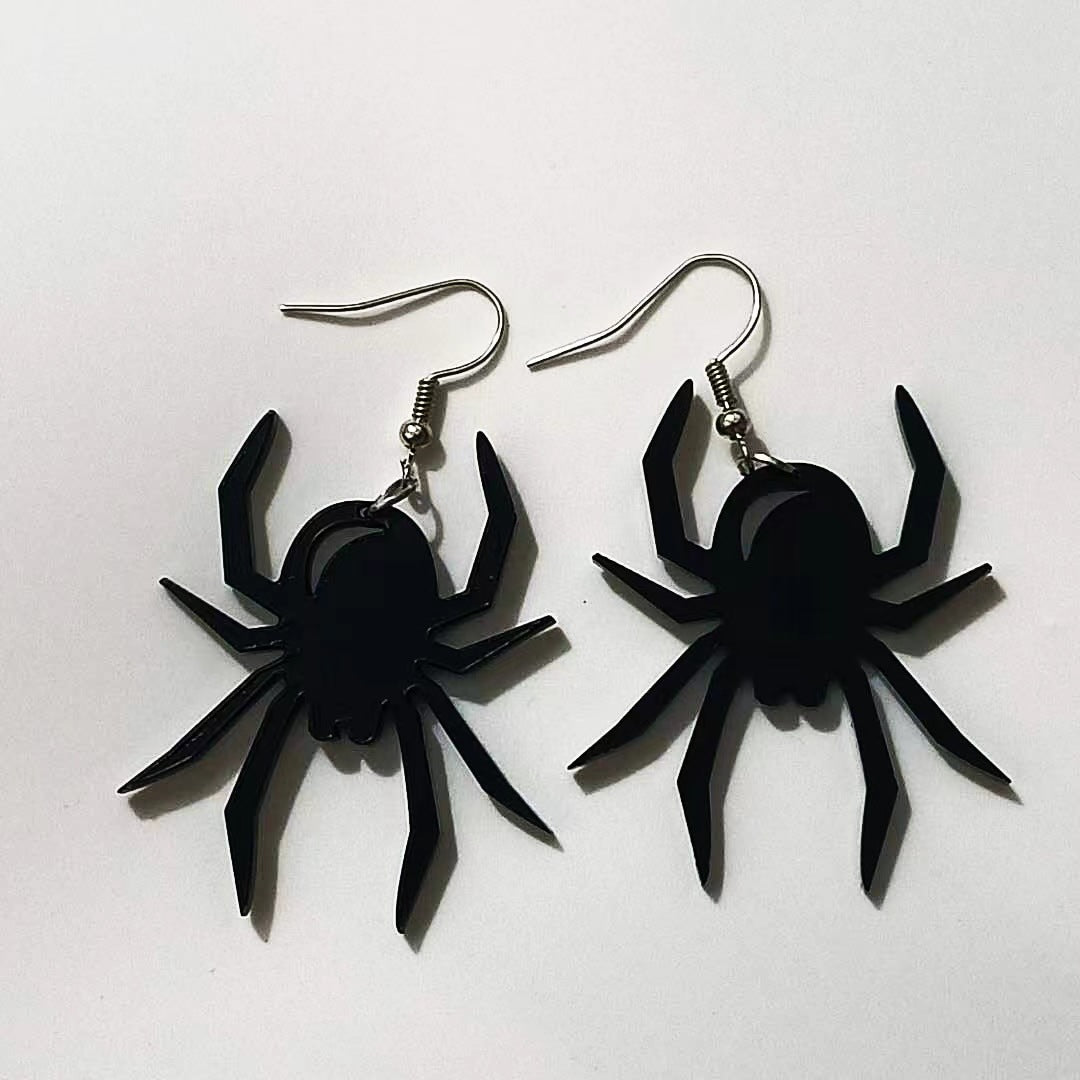 Wholesale  Halloween Black Spider Earrings Acrylic Spider Earrings Spot