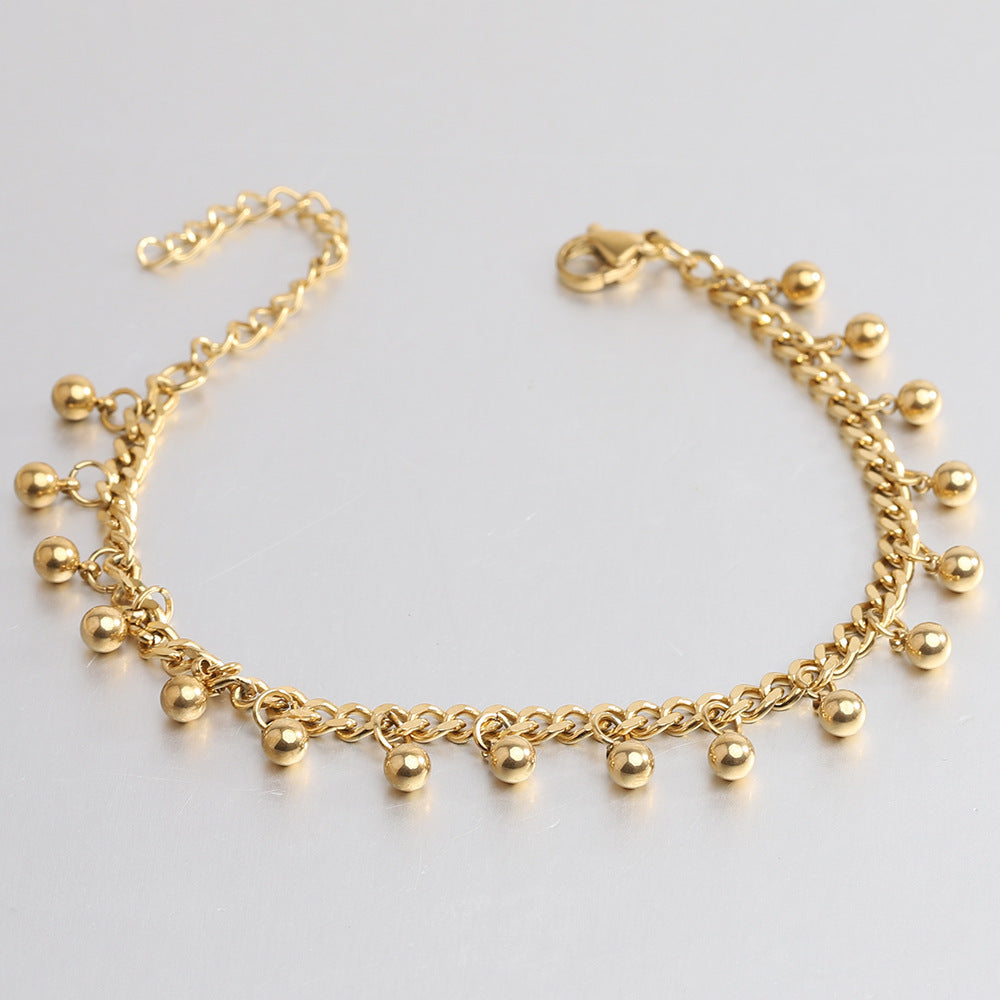 Wholesale  golden beads stainless steel bracelet