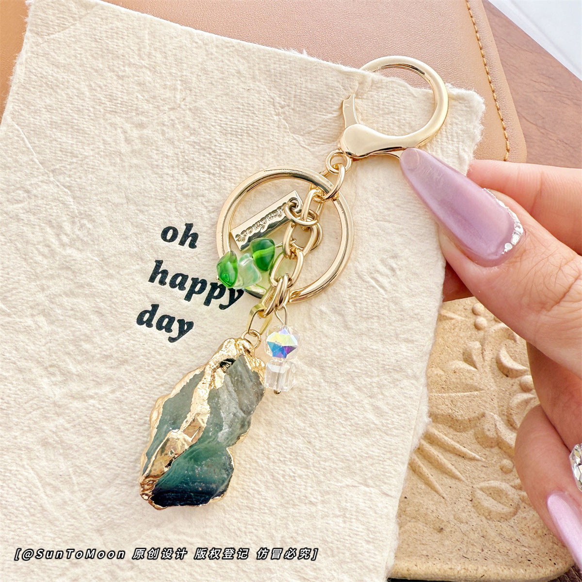 Wholesale Irregular Natural Rose Quartz Amethyst Rough Stone Keychain