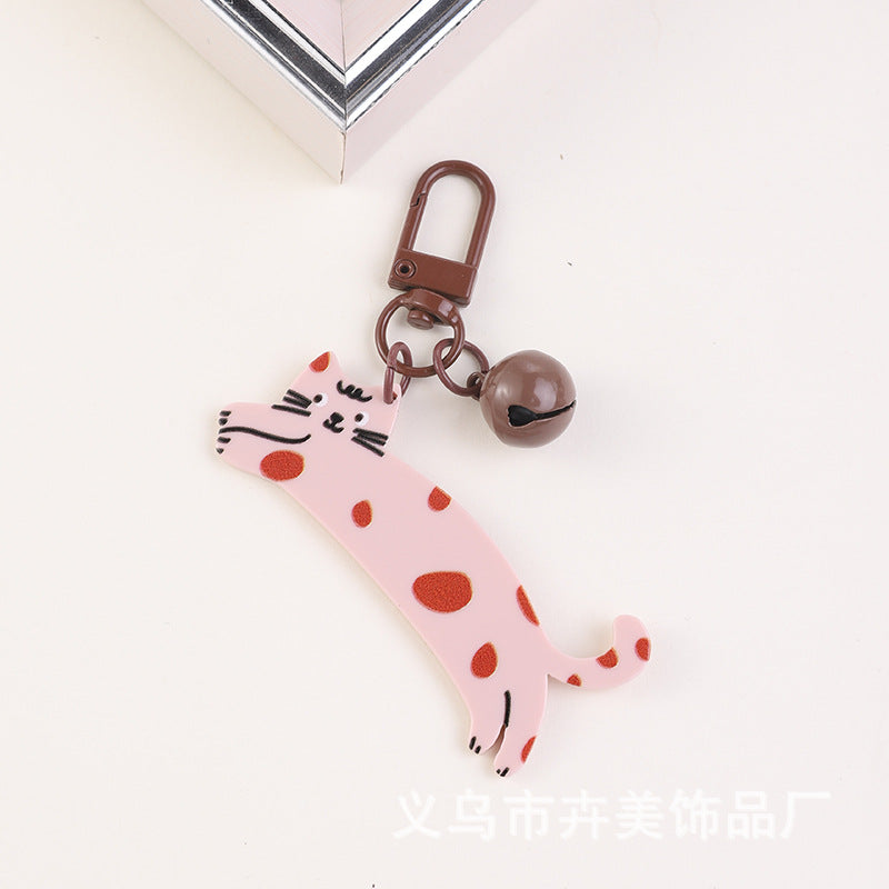 Wholesale Acrylic cat bell keychain