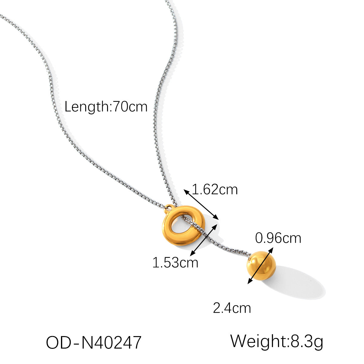 Wholesale Stainless Steel Necklace Light Luxury Niche Daily All-match Spherical Pendant Clavicle Chain