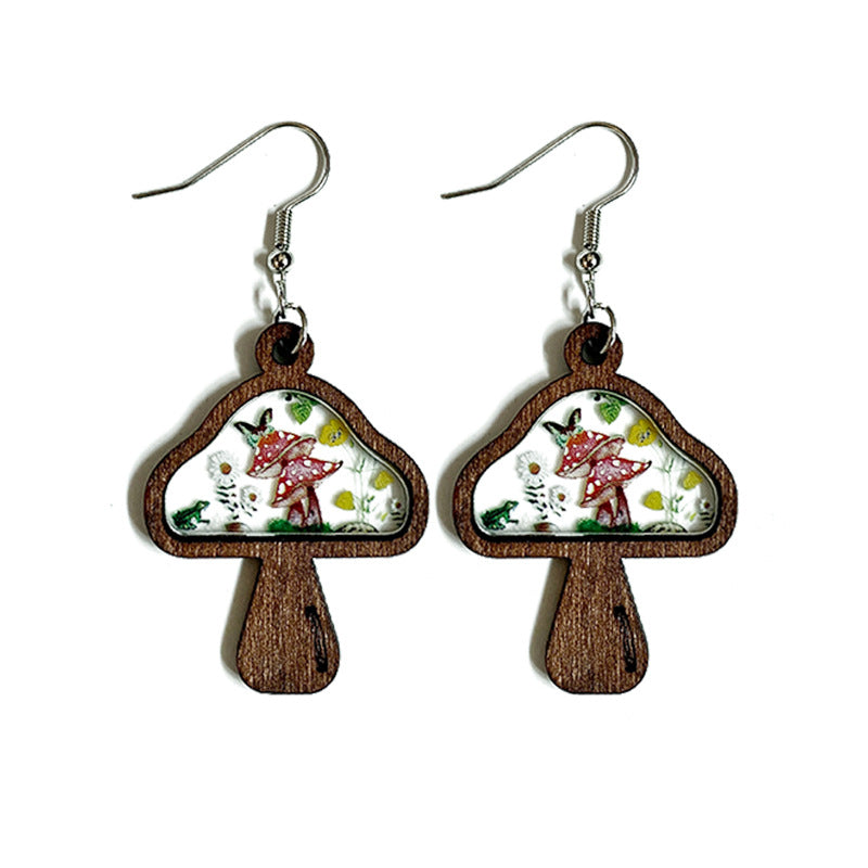 Boucles d'oreilles en bois en bois en bois boucles d'oreilles