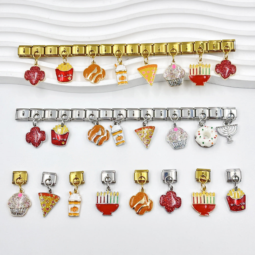 Wholesale Italian Charm Bracelet 9mm DIY Single Hook  Creative Stainless Steel Composable Bracelet