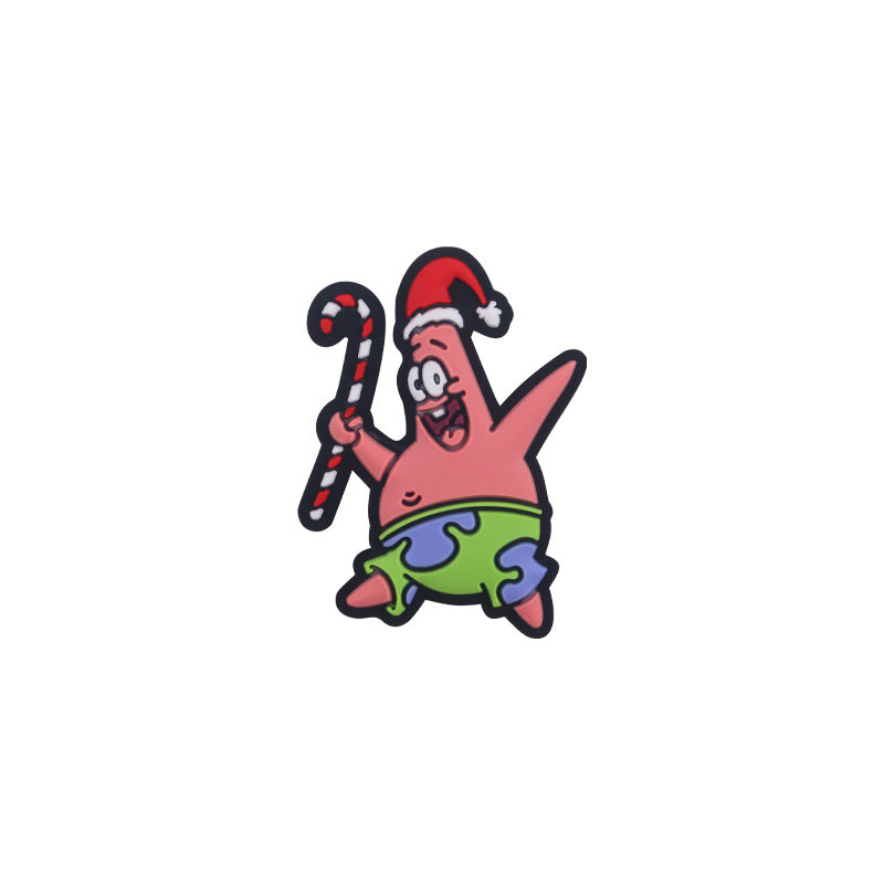 Wholesale 10pcs Cartoon Christmas Santa Claus Silicone Beads Focal Beads DIY Accessories  ACC-BDS-GuangTian050