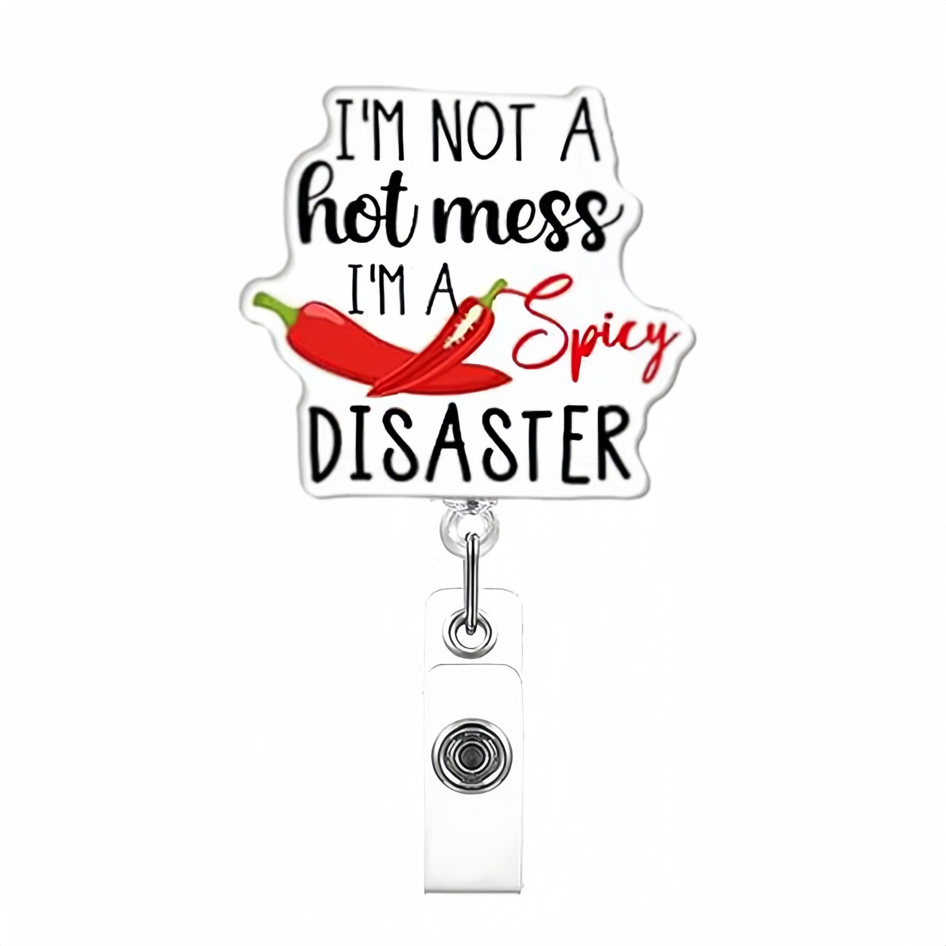 Wholesale Glitter White Acrylic Creative Graphic Badge Reels Keychains