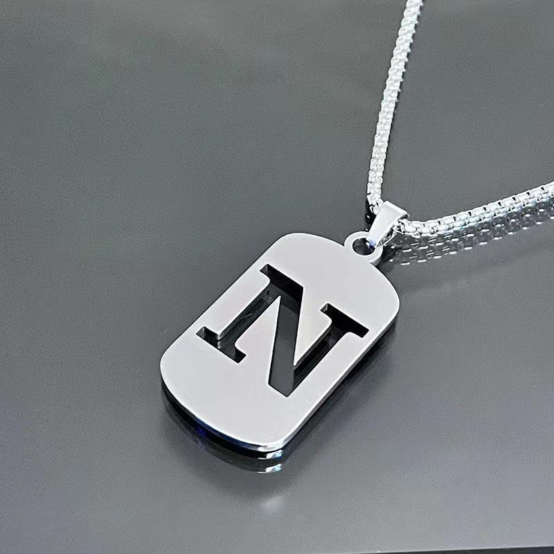 Wholesale  26 English letter necklace titanium steel chain