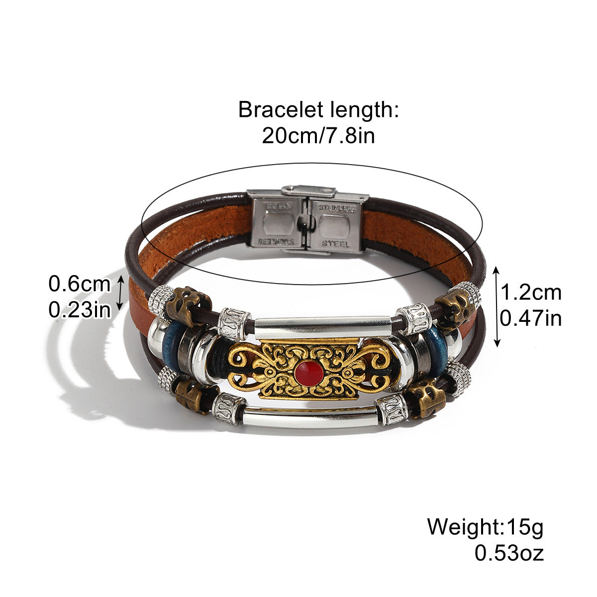 Wholesale Vintage Leather Bracelet Ethnic Style Men's Bracelet ACC-BT-ManYi006