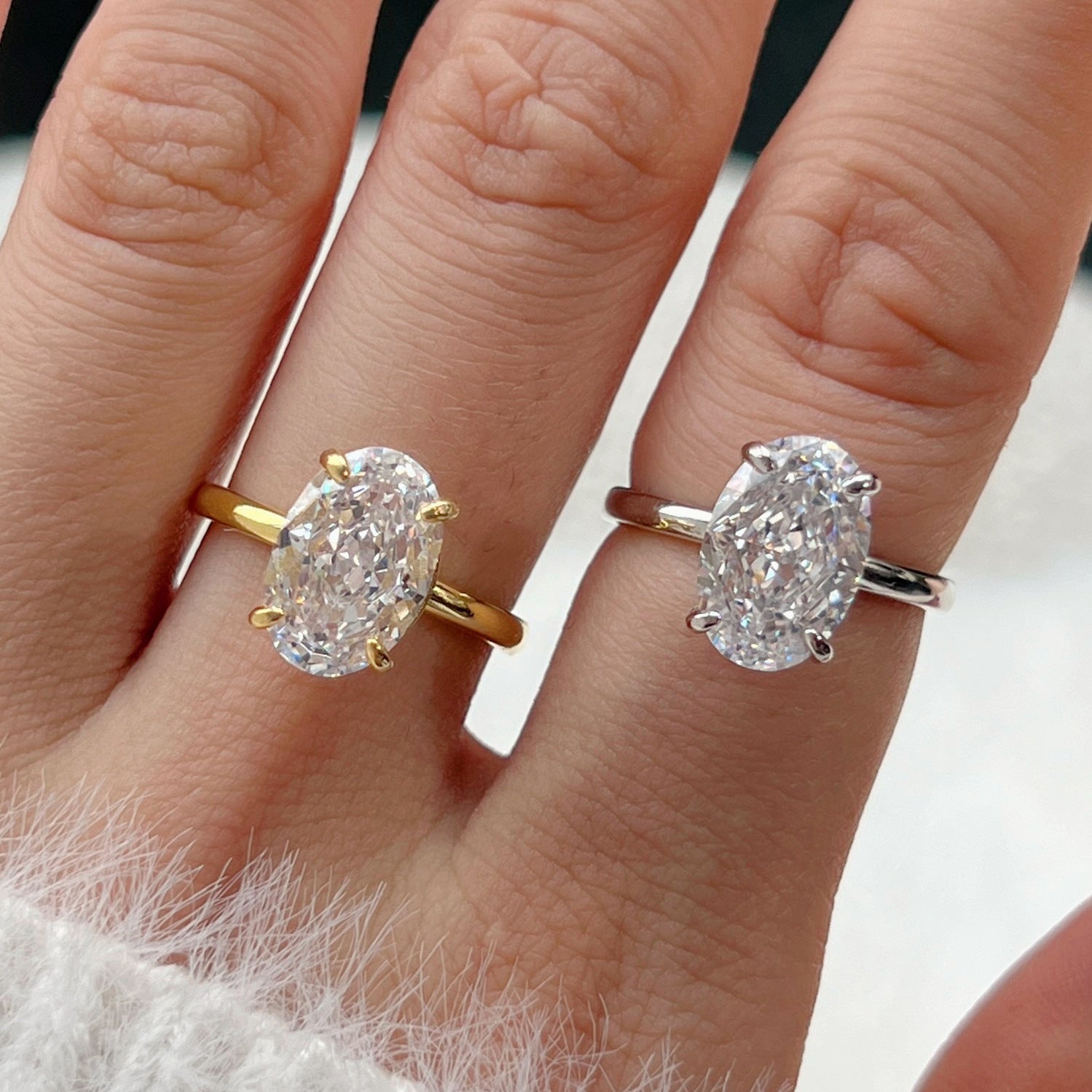 Wholesale 925 Sterling Silver Zircon Ring Women S Oval Radiant Cut High Carbon Diamond Look Jewelry Accessory Everyday Wear