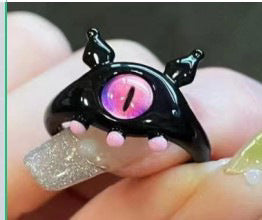 Wholesale  pink cute monster ring