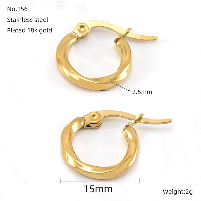 Wholesale  18K titanium steel personality circle earrings