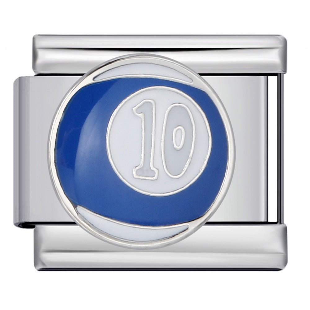 Wholesale 1-15 Color Billiards Italian Module Charms Welding Pattern Oil Drop Splicing Charms