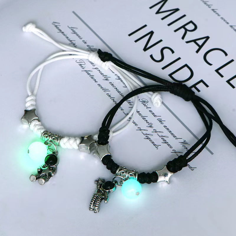 Wholesale Alloy Electroplated Resin Luminous Star Bracelet Glow In The Dark Trendy Everyday Fashion Accessory For Women And Teens