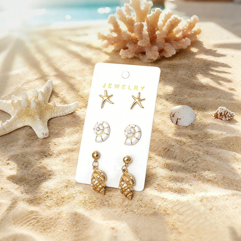 Wholesale Ocean Style Sea Turtle  Starfish Earring Set