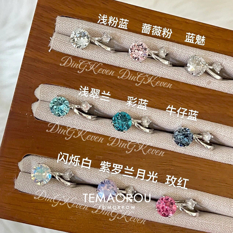 Wholesale Blue zircon line ear clip  earrings