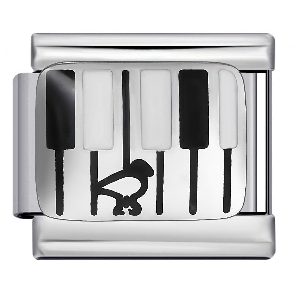 Wholesale Italian Charm Bracelet 9mm DIY Splicing Pink Nail Art Series Stainless Steel Composable Bracelet