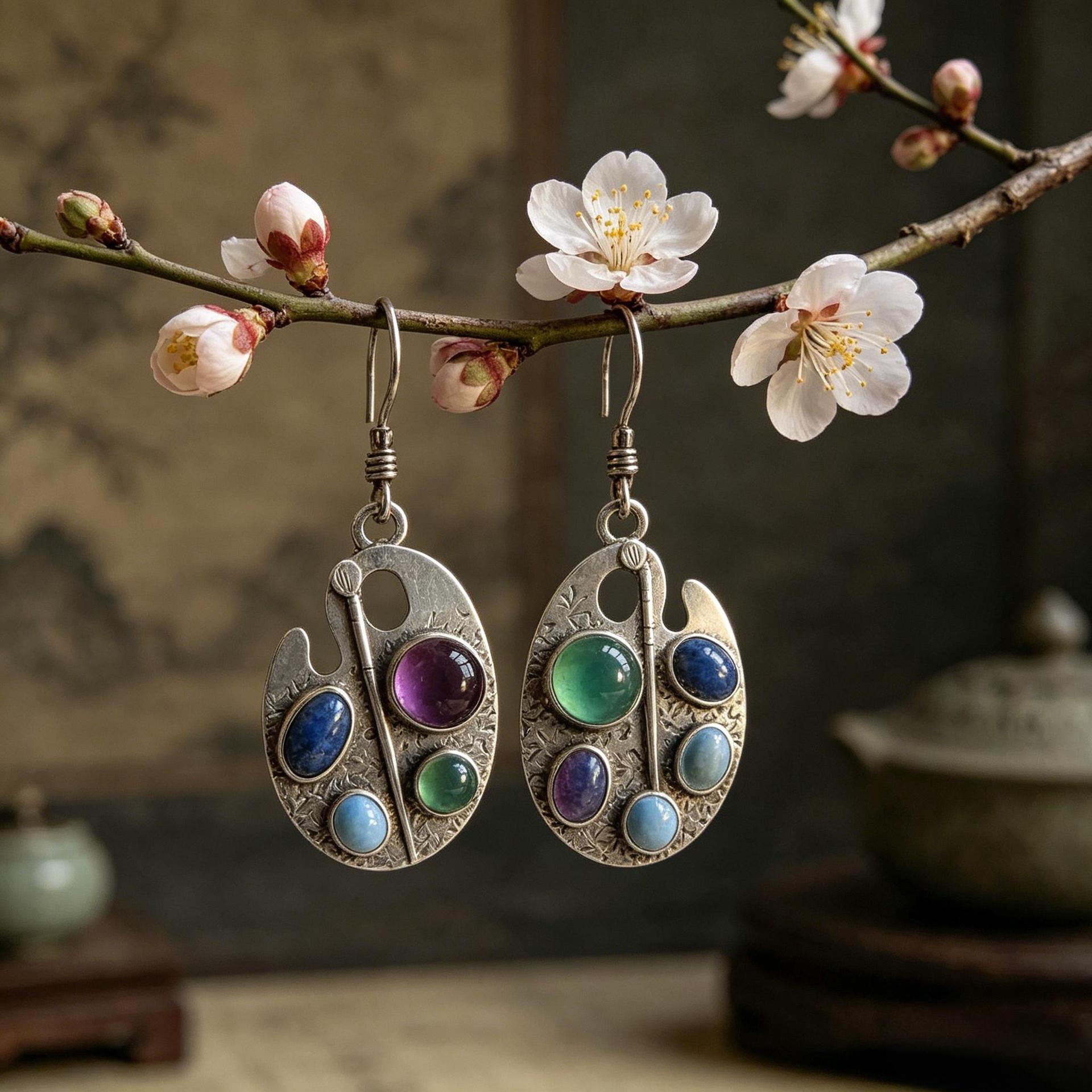 Wholesale Bohemian Geometric Gemstone Earrings Fashion Jewelry Accessory Gift Boutique Resale