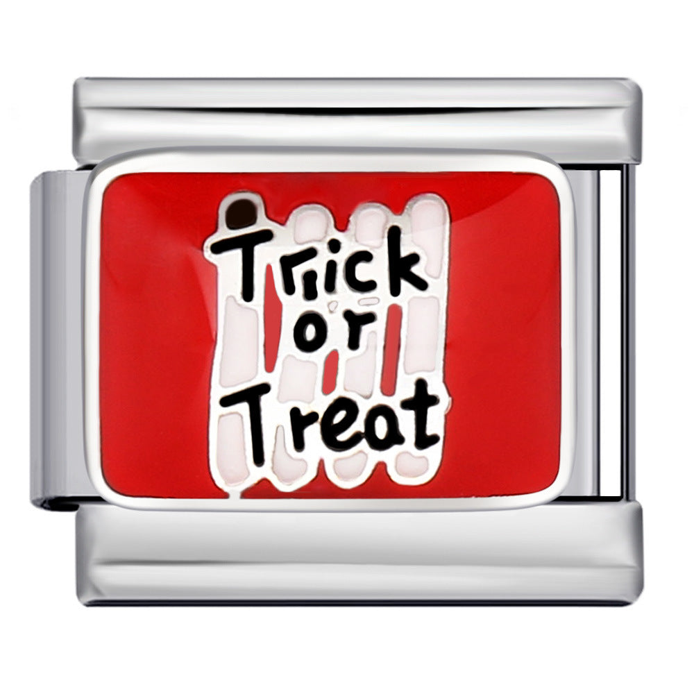 Wholesale 2pcs/pack  Italian Charm Bracelet 9mm DIY Splicing Creative Pattern Stainless Steel Composable Bracelet