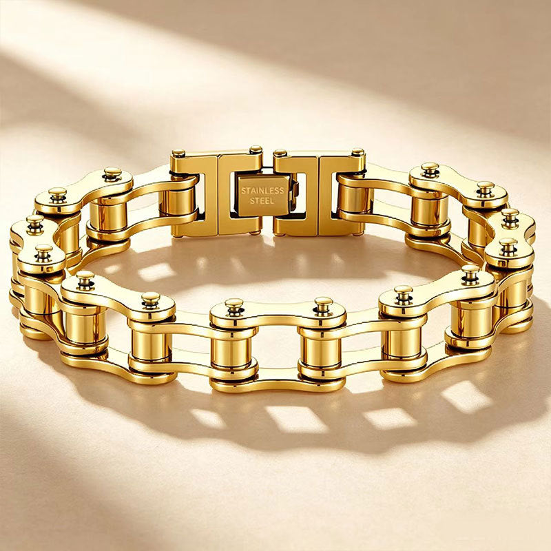 Wholesale Punk Rock Stainless Steel Bracelet for Men,  Motorcycle Chain Design,  Fashion Accessory,  Casual Everyday Wear
