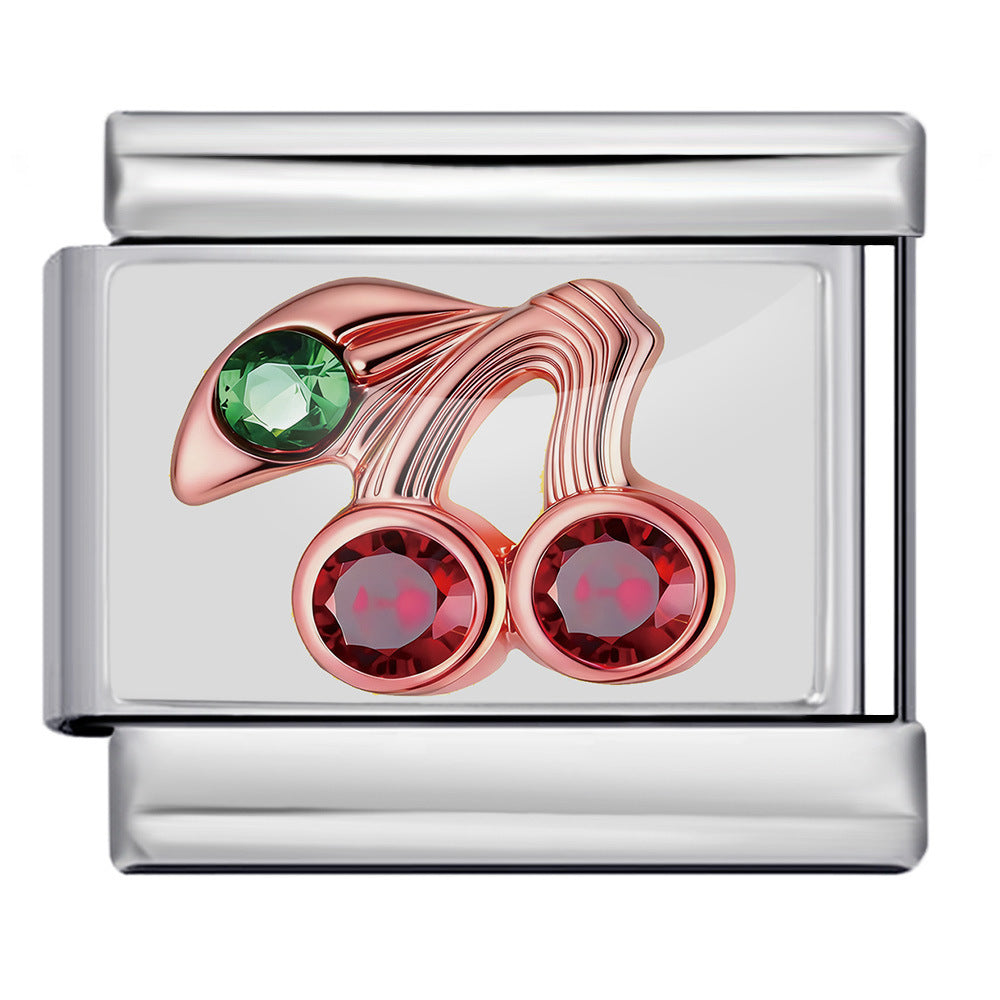 Wholesale  Italian Charm Bracelet 9mm DIY Fruit and Vegetable Series Creative Stainless Steel Composable Bracelet