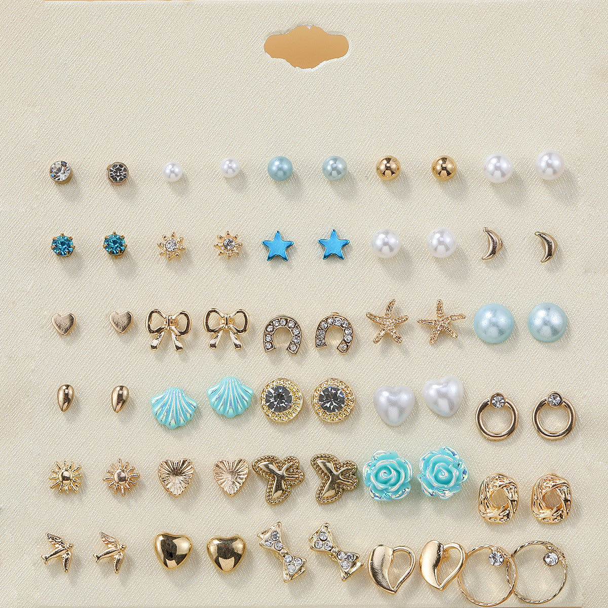 Wholesale 30 pairs/ set of bow flowers starfish butterfly earrings set