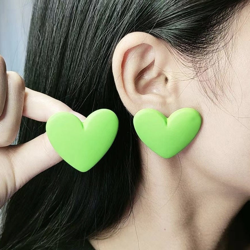 Wholesale 20-Color Heart  Acrylic Earrings