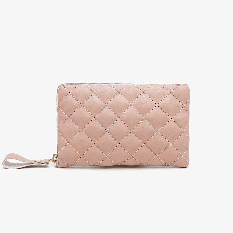 Wholesale Trendy PU Coin Purse Key Wallet White With Rhombus Pattern Unisex Fashion Accessory