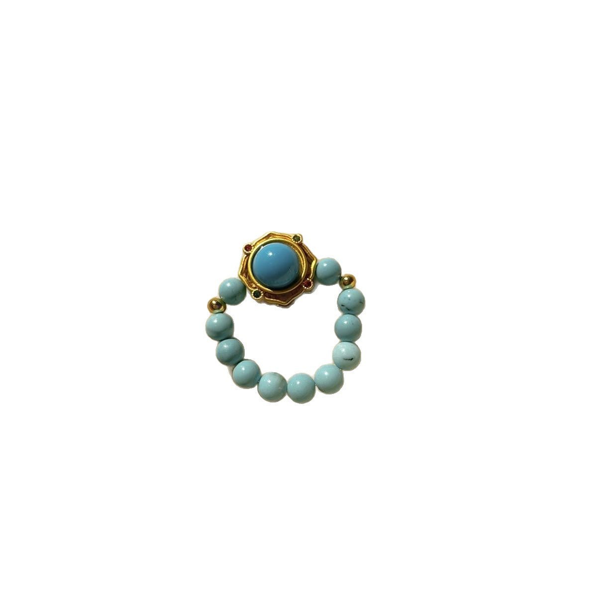 Wholesale Trendy Geometric Turquoise Ring Fashion Accessory Gift for Resale