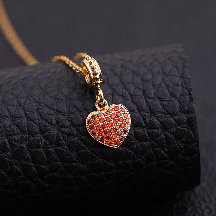 Wholesale Heart Micro Inlaid Colorful Zircon Clavicle Necklaces Choker Necklace ACC-NE-SY013