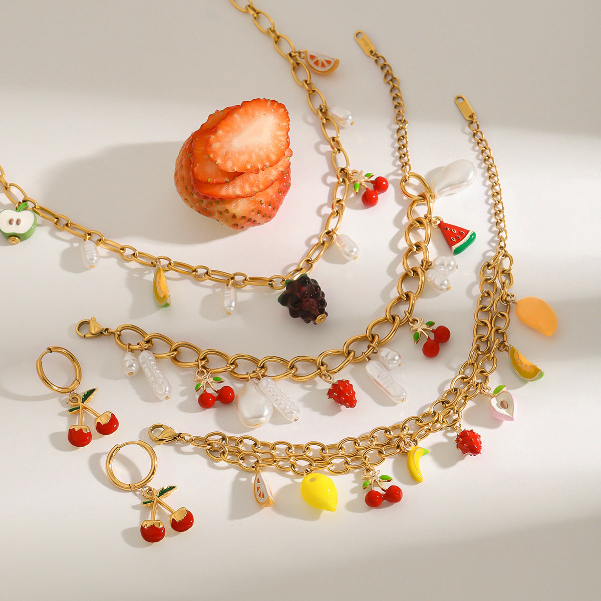 Wholesale 18K gold stainless steel pearl oil  bracelet