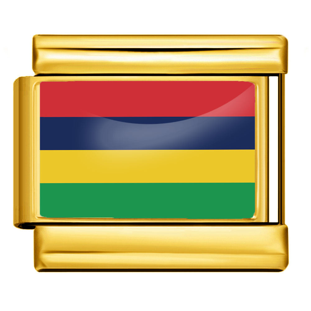 Wholesale Golden World Flag Photo Epoxy Italian Module Bracelet DIY Stainless Steel Elastic Strap Chain Bracelet