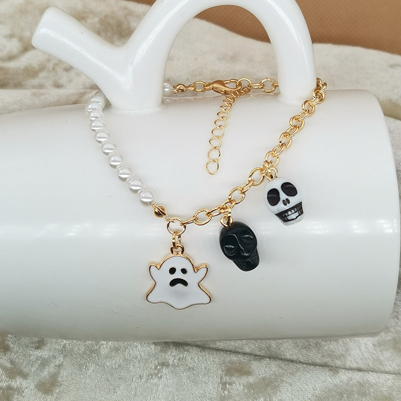 Wholesale Ghost Bat Pumpkin Skull Pendant Halloween Beaded Bracelet ACC-BT-Haol012