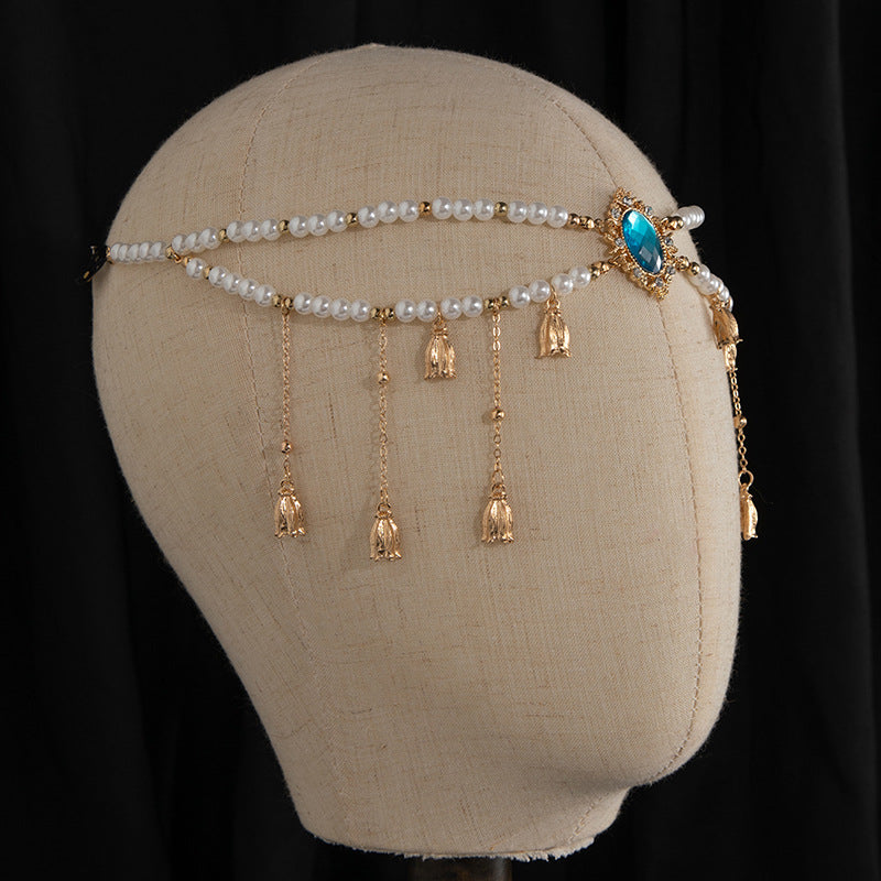 Wholesale Bohemian Alloy Forehead Chain with Tassel for Travel Photo Boutique Resale Jewelry Accessory
