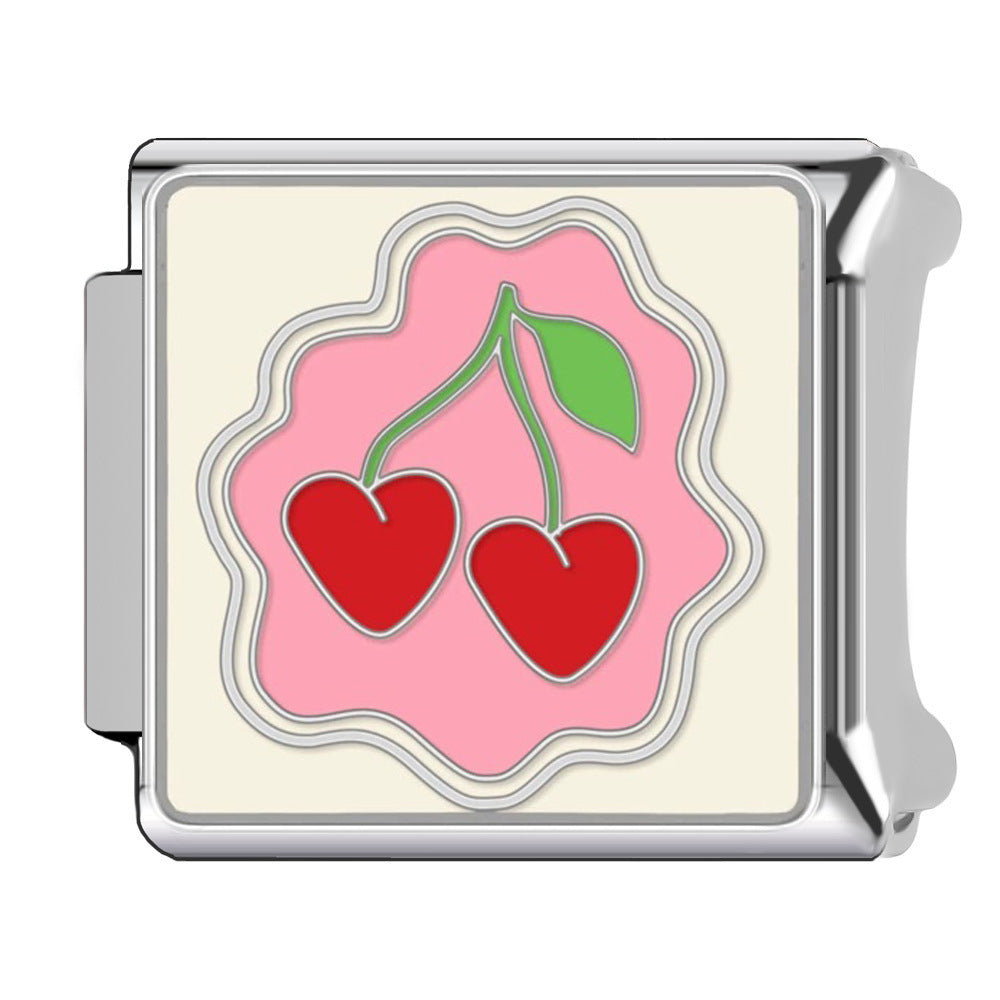 Wholesale  Italian Charm Bracelet 9mm DIY  fruit cherry Creative Stainless Steel Composable Bracelet