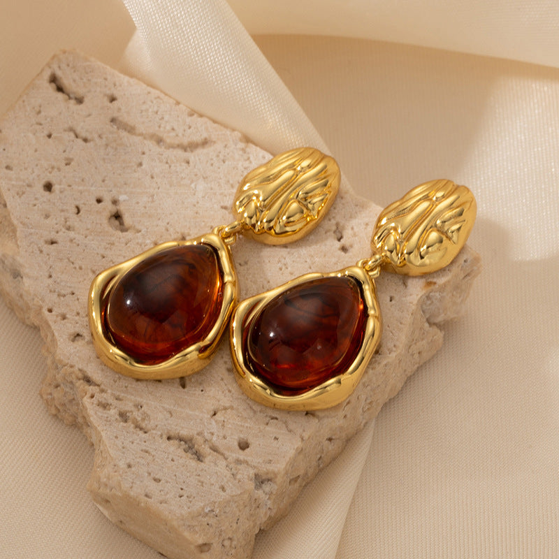 Wholesale Titanium Steel Gold Plated Vintage Drop Earrings for Women Stylish Jewelry Accessory